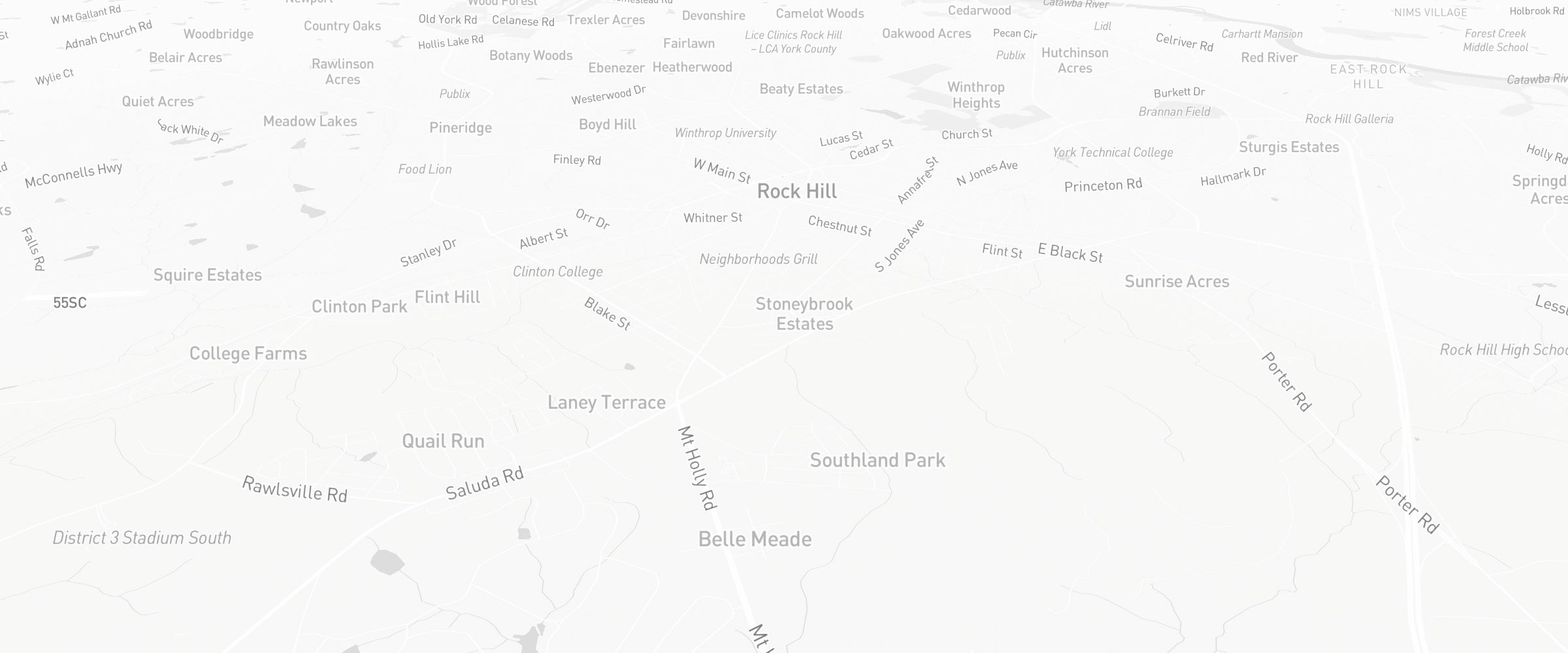 Neighborhood map of Rock Hill, SC — the area served by Life Insurance Agents of Rock Hill Group